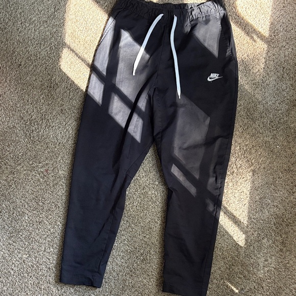 Nike Black Joggers with White Drawstring - Picture 1 of 2